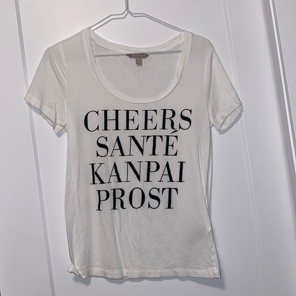 Banana Republic White Tee with Text - Picture 2 of 2